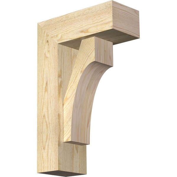 Ekena Millwork Westlake Block Rough Sawn Bracket w/ Offset Brace, Douglas Fir, 6"W x 14"D x 22"H BKT0604X14X22WTL05RDF - main